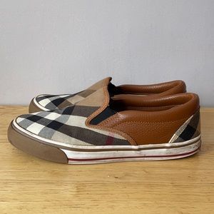 Burberry Check & Leather Sneakers